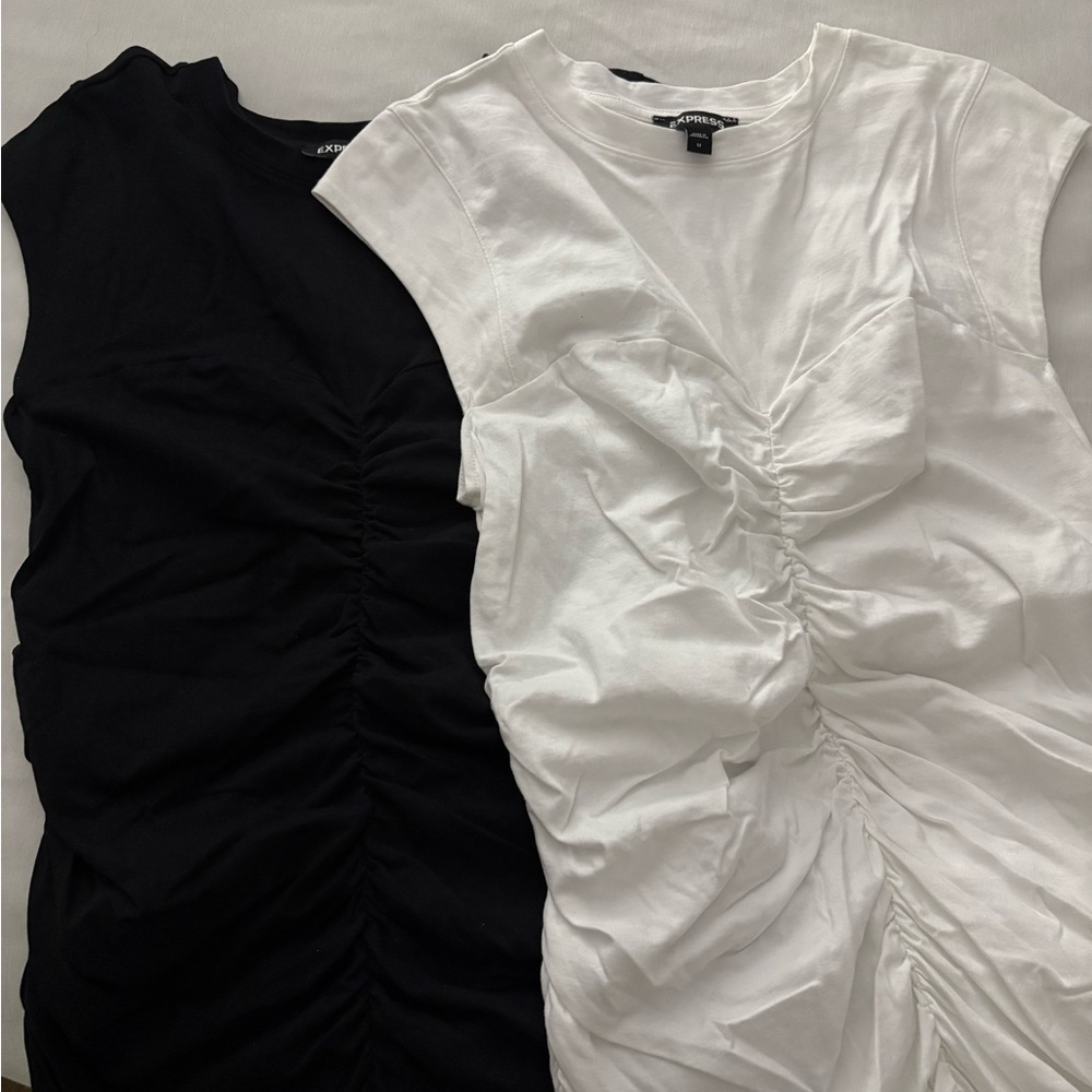 Express Black and White Sleeveless Tshirts